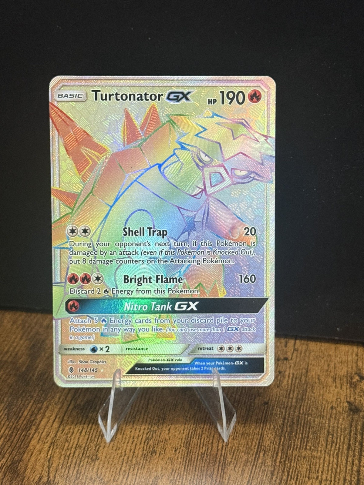 Turtonator GX (Secret) 148/145 Sm-Guardians Rising Holo Pokemon TCG - NM/LP