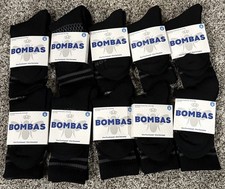 Bombas 10 Pairs Black Crew Socks Honeycomb Arch Cushioned Knit Sock Tech Youth S