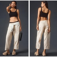 ANTHROPOLOGIE x DAILY PRACTICE Straight Leg Ankle Pants Cream Sz XS 3P23 