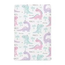 Fitted Crib Sheets Dinosaur Princess Pink Green Stretchy Portable Playard She...
