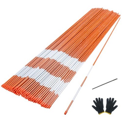 48-Inch Snow Stakes with Reflective Tape - 100PCS Driveway Visibility Solution