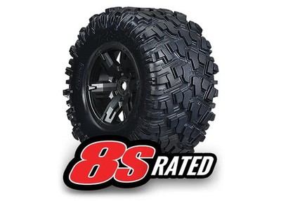 Traxxas TRX7772X Kompletträder/Reifen Traxxas X-Maxx/8S 2 Stk. (Felge schwarz)