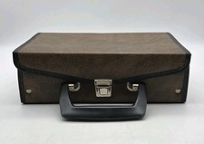 Cassette Tape Storage Case Holds 12 Brown Faux Leather VTG