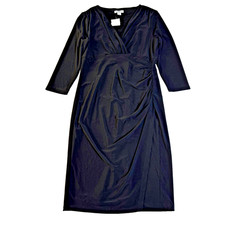 Cato NWT Little Black Dress Sz 8 V-Neck Midi Length 3/4 Sleeve Empire Waist