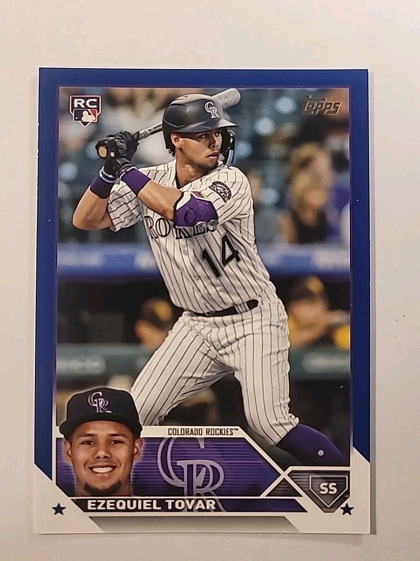 2023 Topps Ezequiel Tovar Royal Blue RC #651 Colorado Rockies