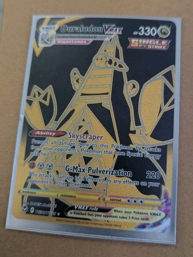 2022 POKEMON DURALDON VMAX TG30 HOLOGRAPHIC SILVER TEMPEST SET USED CARD