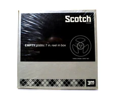 SEALED 7" Scotch Empty Plastic 7" Inch Reel to Reel In Box, 3 Spoke Dark Tint