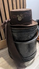 Steampunk Top Hat Fitted, One Size, Black/Brown, Textured, Gothic Victorian