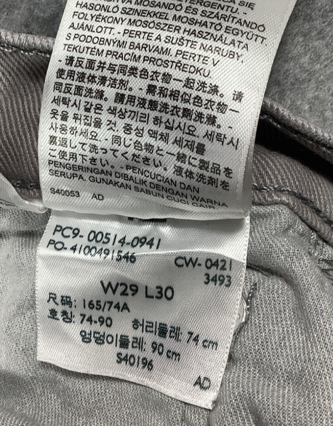 Men's Levi's 514 Classic Jeans Grey Straight Stretch W29 L30 132x image 10
