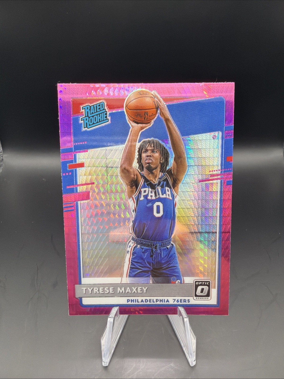2020-21 Panini Donruss Optic - Rated Rookie Tyrese Maxey #171 Pink Hyper Prizm