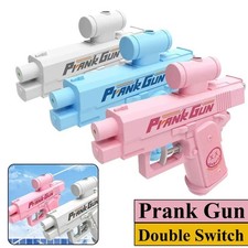 Prank Two-Way WaterGun, Prank SquirtGun Can Spray from Front and Back White