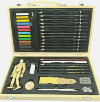 Skizzieren Zeichnen Malen Bleistifte Kreide Anatomische Holz-Puppe Set 37-Teilig
