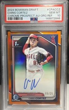 2024 Bowman Draft 1st Autographs Chris Cortez #CPA-CCZ Orange Ref 9/25 Angels