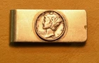 1941 Date Mercury Dime Money Clip