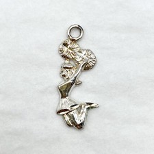 925 Sterling Silver Jumping Cheering Cheerleader Sports Charm Pendant