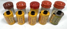 Reloaded 35mm Positive Film, ASA 2, 5 Cassettes and 5 Cans, circa 1975