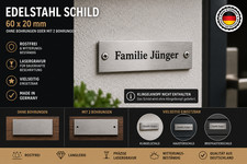 Edelstahlschild Gravur Namensschild (Tür/Kli...