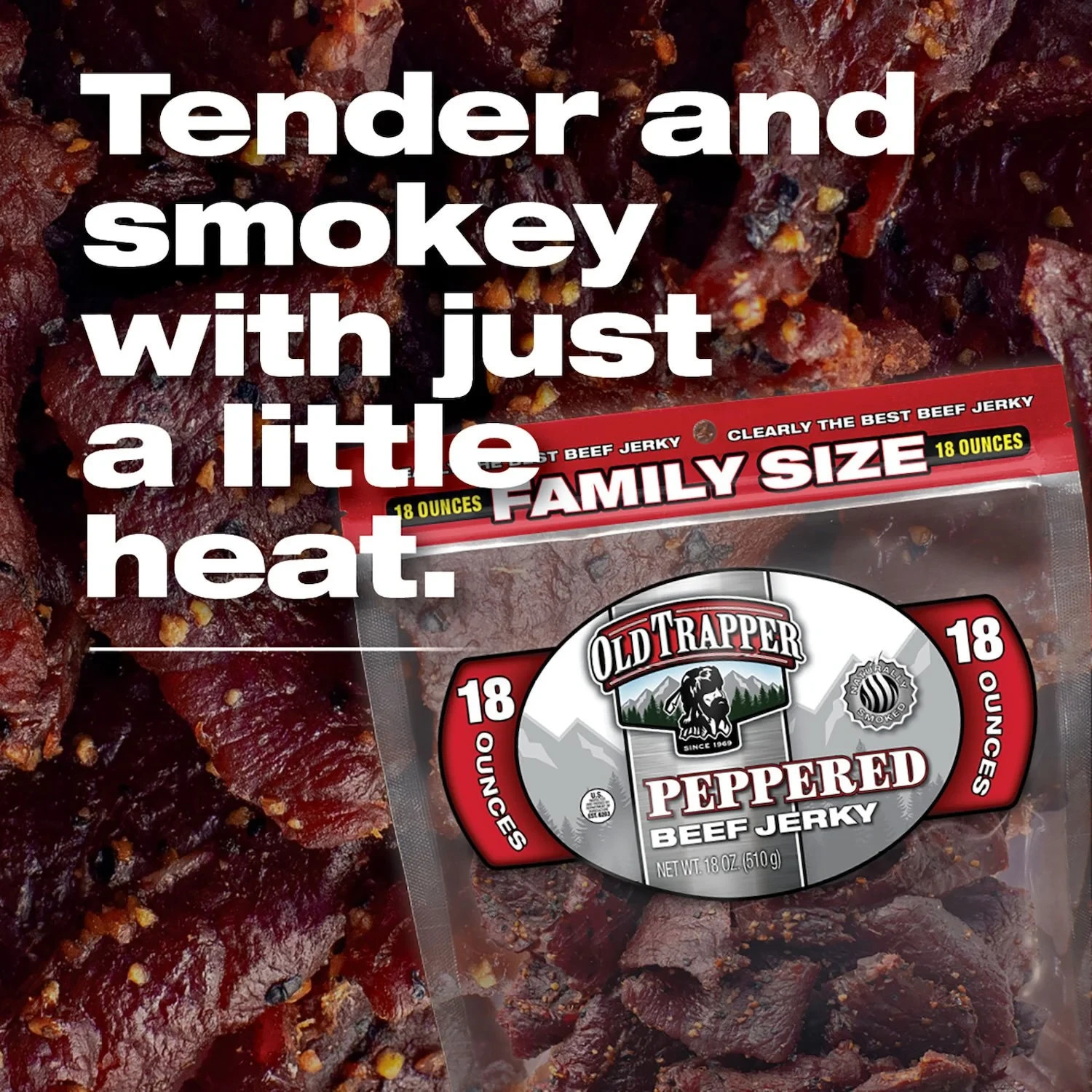 Old Trapper Peppered Beef Jerky, 18 oz. $32.99 FREE SHIPPING
