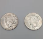 1922 Peace Silver Dollar Lot of 2 Coins 90% Silver $1 Circulated US Philadelphia