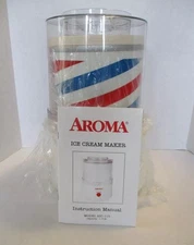 Aroma Red White and Blue 1.5 Quart Ice Cream Maker with Lid Model AIC-115