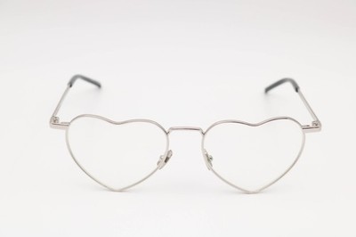 Saint Laurent Loulou Silver Heart Shaped Eyeglasses Frames sl301 52-17-145