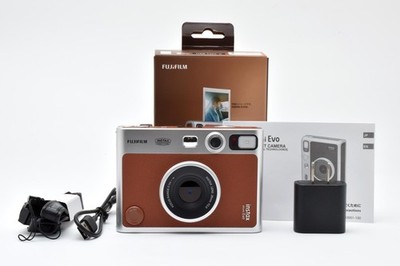  Fujifilm Instax Mini EVO Hybrid Instant Film Camera - Brown w/Box From Japan