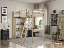Celeste Heavy Duty Single Loft Bunk Bed with Ladder
