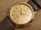 1991 SEIKO Dolce 5E31-6C20 Gold Dial Quartz Men's Watch Vintage 32mm