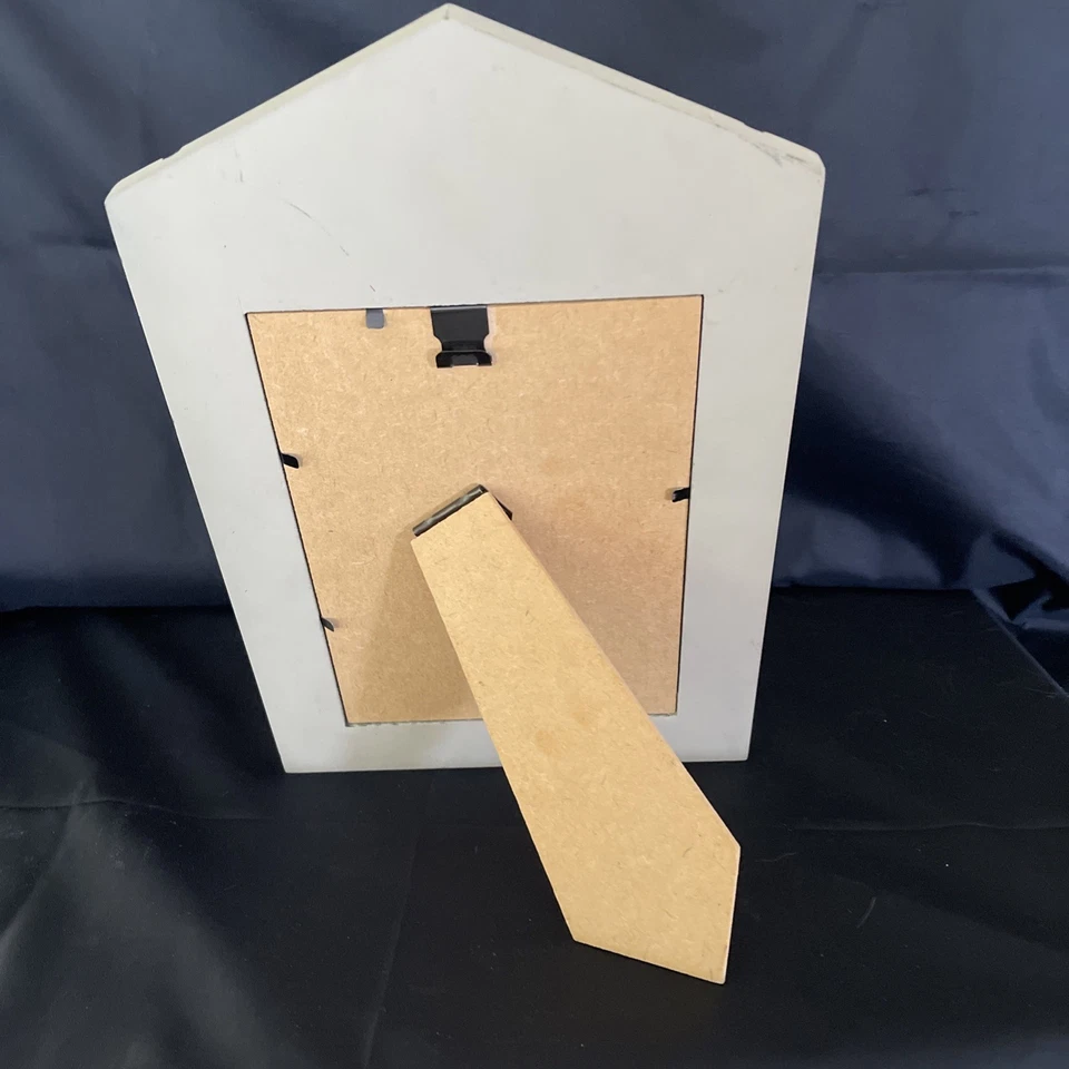 Beach Theme Seashell Photo Frame Cottage Picture Sea Gray With Blue Stripes - Image 2 of 4