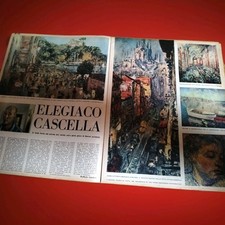 MICHELE CASCELLA PITTORE PITTURA ARTE ITALIANA TRATTO RIVISTA ANNO 1953 CLIPPING