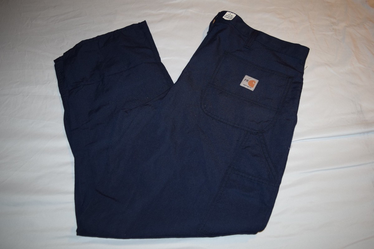 CARHARTT FR FLAME RESISTANT CAT 2 NAVY DUNGAREE WORK PANTS 73478