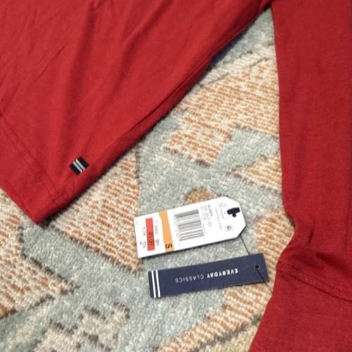 Nautica Herren S Rot Baumwolle Nachtwäsche Oberteil Rundhals Langarm 1 Stück - Bild 2 von 4