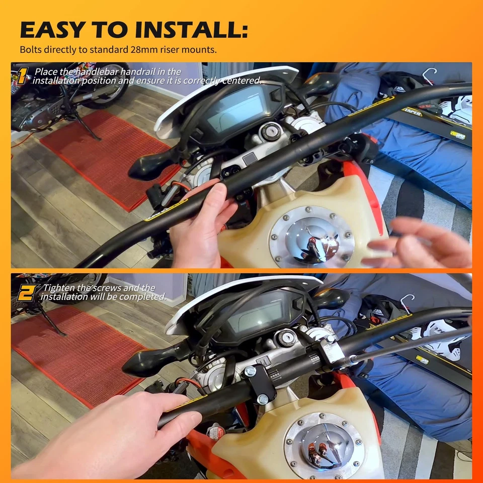 Manillar manillar moto cross 1-1/8" para Honda CRF125F CRF230 CRF250 CRF300 Foto 3 de 4