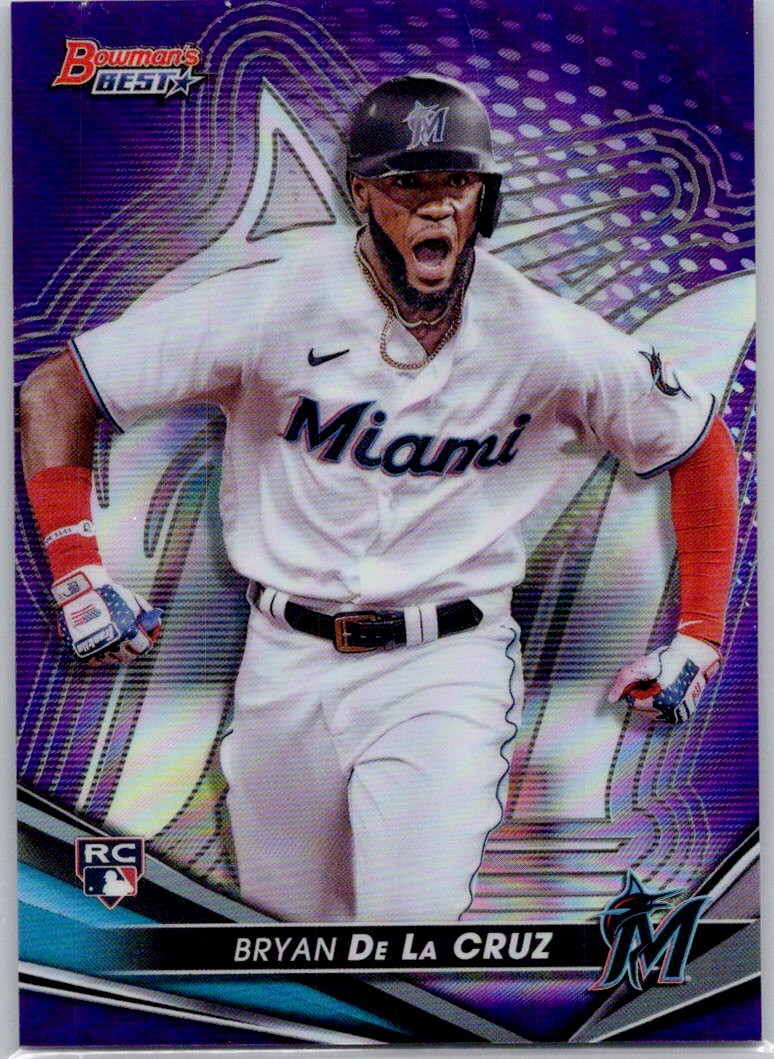 2022 Bowman's Best Purple Refractor #8 Bryan De La Cruz #/250 RC Marlins