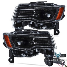 For 2014-2022 Jeep Grand Cherokee Projector Led Headlights Black Wstartup Lhrh For 2014-2022 Jeep Grand Cherokee Projector Led Headlights Black Wstartup Lhrh