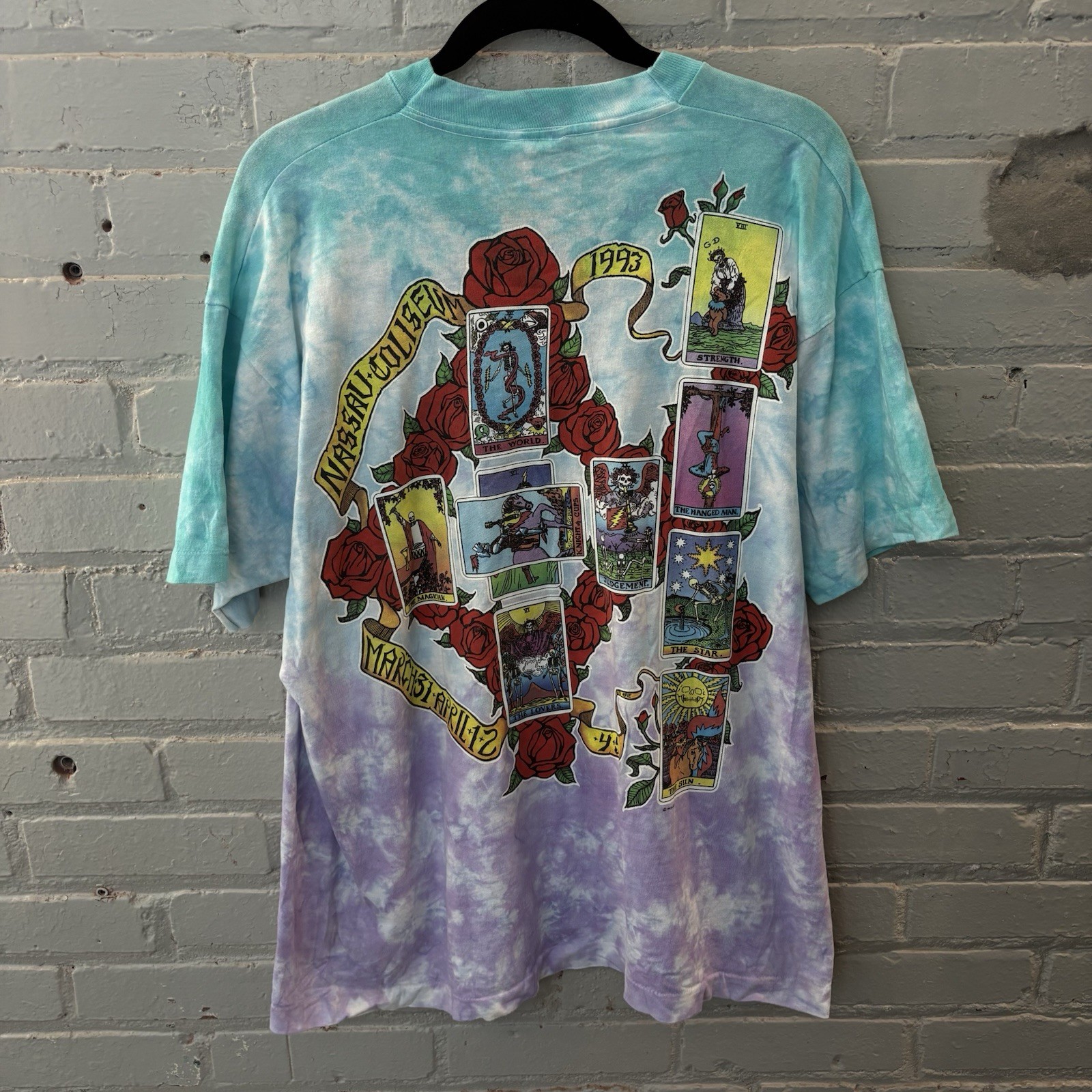 Vintage grateful dead shirt 1993 April Fools Concert Liquid Blue Tie Dye Xl image 2