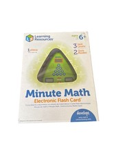 Learning Resources Minute Math Electronic Flash Card 3 levels, 2 Quiz, Open Box