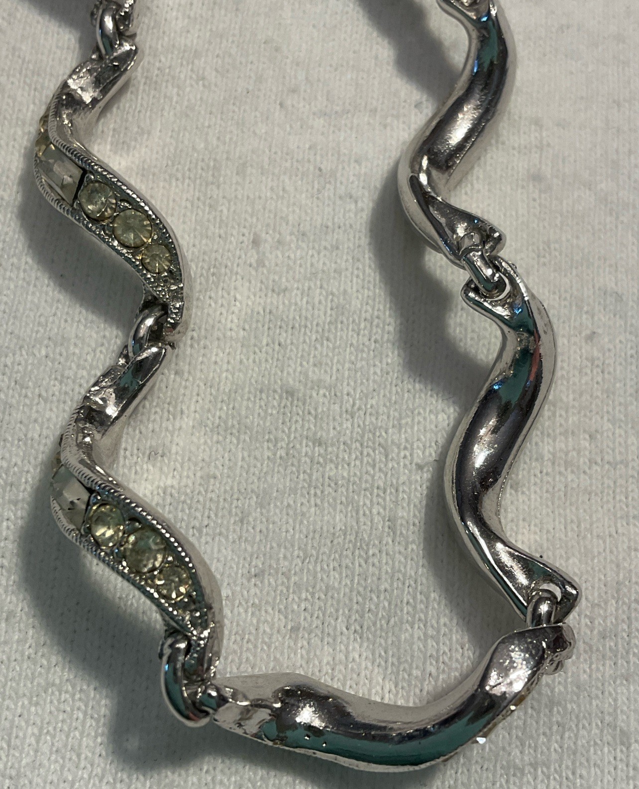 Stunning Vintage Signed BOGOFF Clear Rhinestone C… - image 2