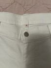 Levis Jean Shorts Womens 32 Mid Length White Denim Cuffed — photo 4