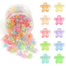 100Pcs Mini Flower Hair Clips Women Girls, Colorful Small Claw Clips Strong G...