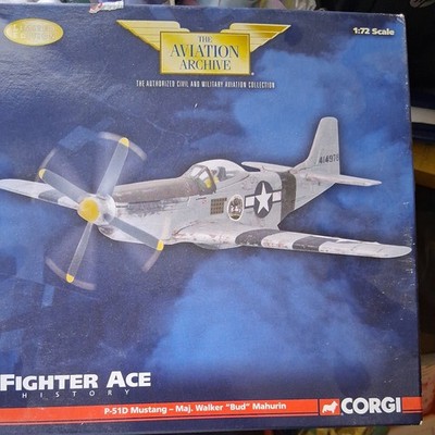 CORGI P-51D Mustang Major Walker ''BUD'' Malhurin Fighter Ace DIECAST 1:72 Limited