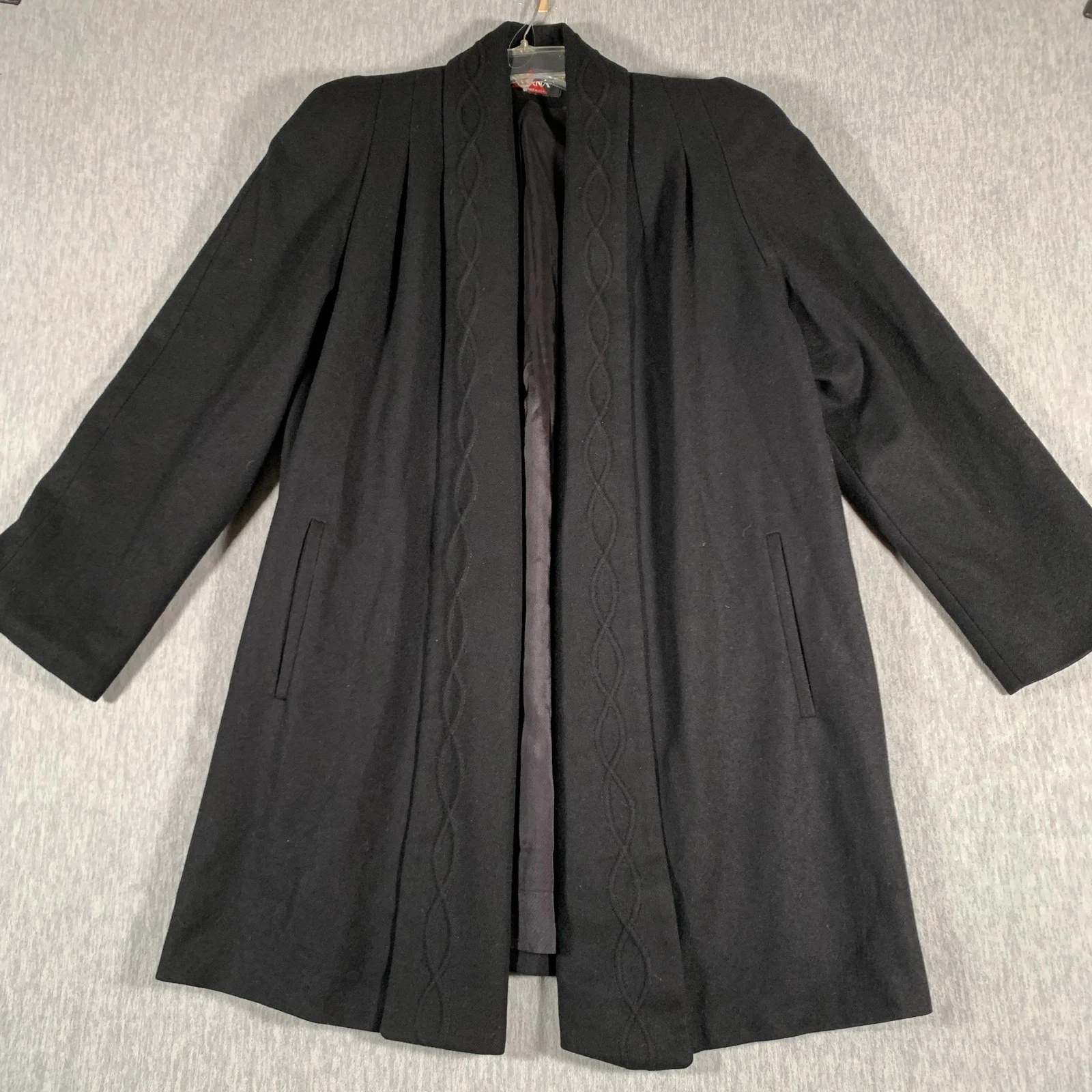Vintage Alorna Coat Womens Medium Black 100% Wool Made USA Open Front 80s
Opens in a new window or t