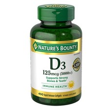 Nature's Bounty Vitamin D3 125 mcg, 400 Softgels