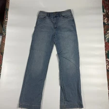 Joe's Jeans Mens 31 Blue Denim Medium Wash Single Stitch Straight Leg Raw Hem