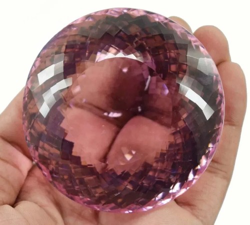 Certified EGL Natural 2000 Ct Brazilian Pink Topaz A+ Round Shape Loose Gemstone - Picture 2 of 5