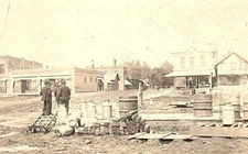 Hancock Minnesota MN Postcard RPPC 1900s Street View Men Railroad Construction