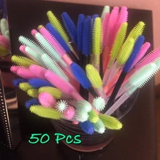 50pcs Eyelash Mascara Wands Brush Set  Disposable Silicone Extension Applicators