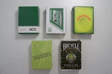 GREEN BATCH #3- Used Riffle Shuffle, Bicycle, NOC, Organic Playing Cards
