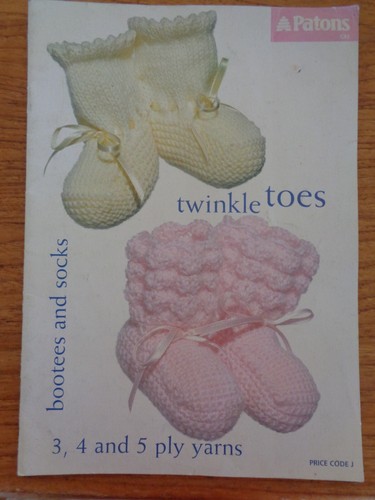 PATONS KNITTING PATTERN # C45 - BOOTEES & SOCKS IN 3,4, & 5 PLY YARNS