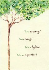 Thin Tree with Gold Foil Accents - Cancer Survivor Card by Designer Greetings